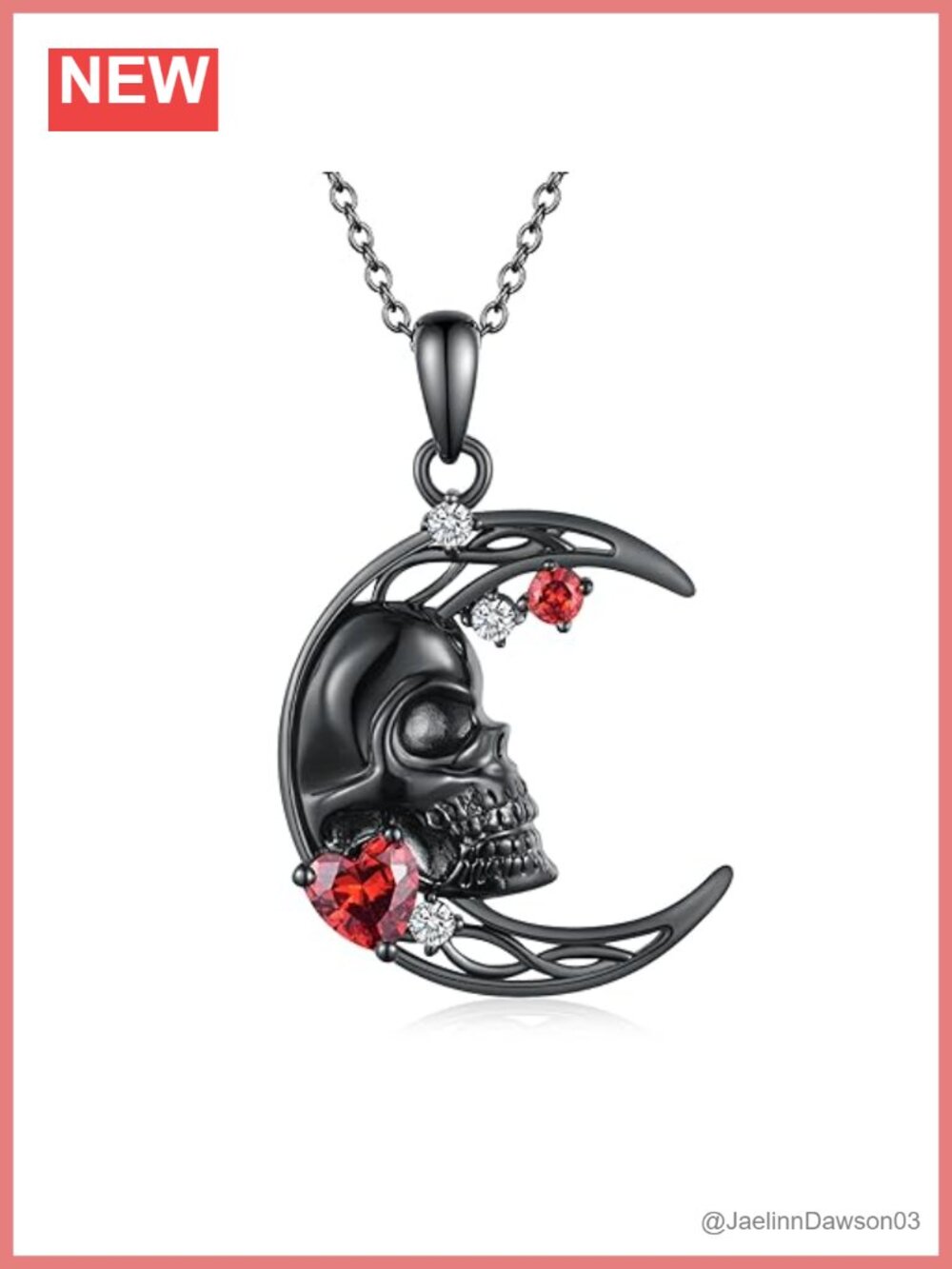 925 Sterling Silver Skull Pendant Necklace Gothic Jewelry Gift for Women